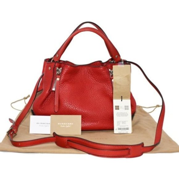 Burberry Handbags - NEW BURBERRY red Calfskin Small Maidstone Tote
